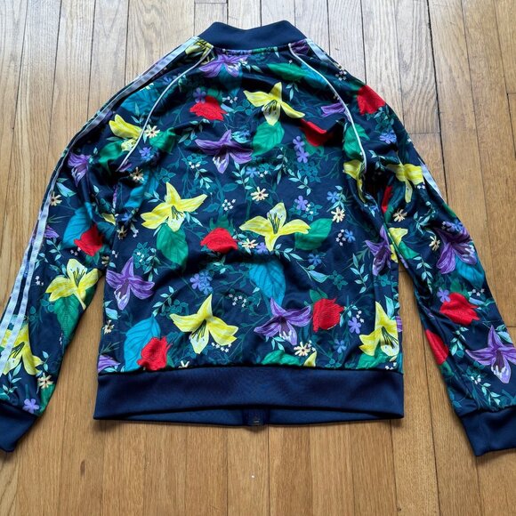 Adidas Size M Multicolor Blossom Of Life Floral Graphic Full Zip Track Jacket - Picture 13 of 15